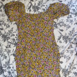 Yellow off the shoulder dress